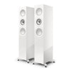 Pair of white floor-standing speakers, KEF R7 Meta Floorstanding Speakers