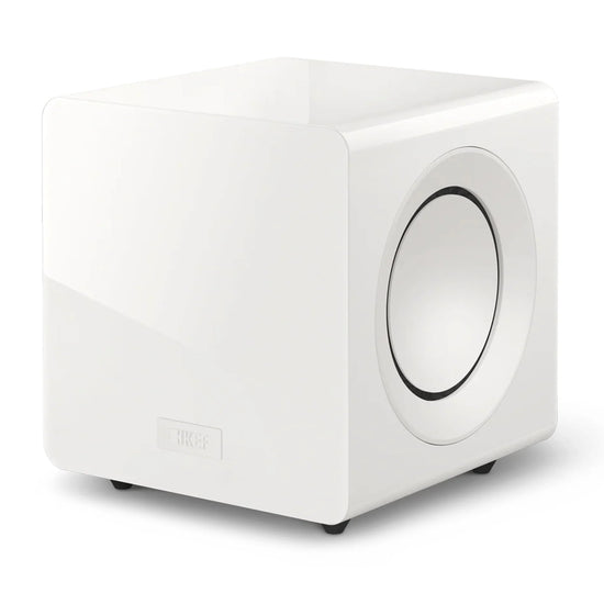 White KEF KC92 High-Performance Subwoofer