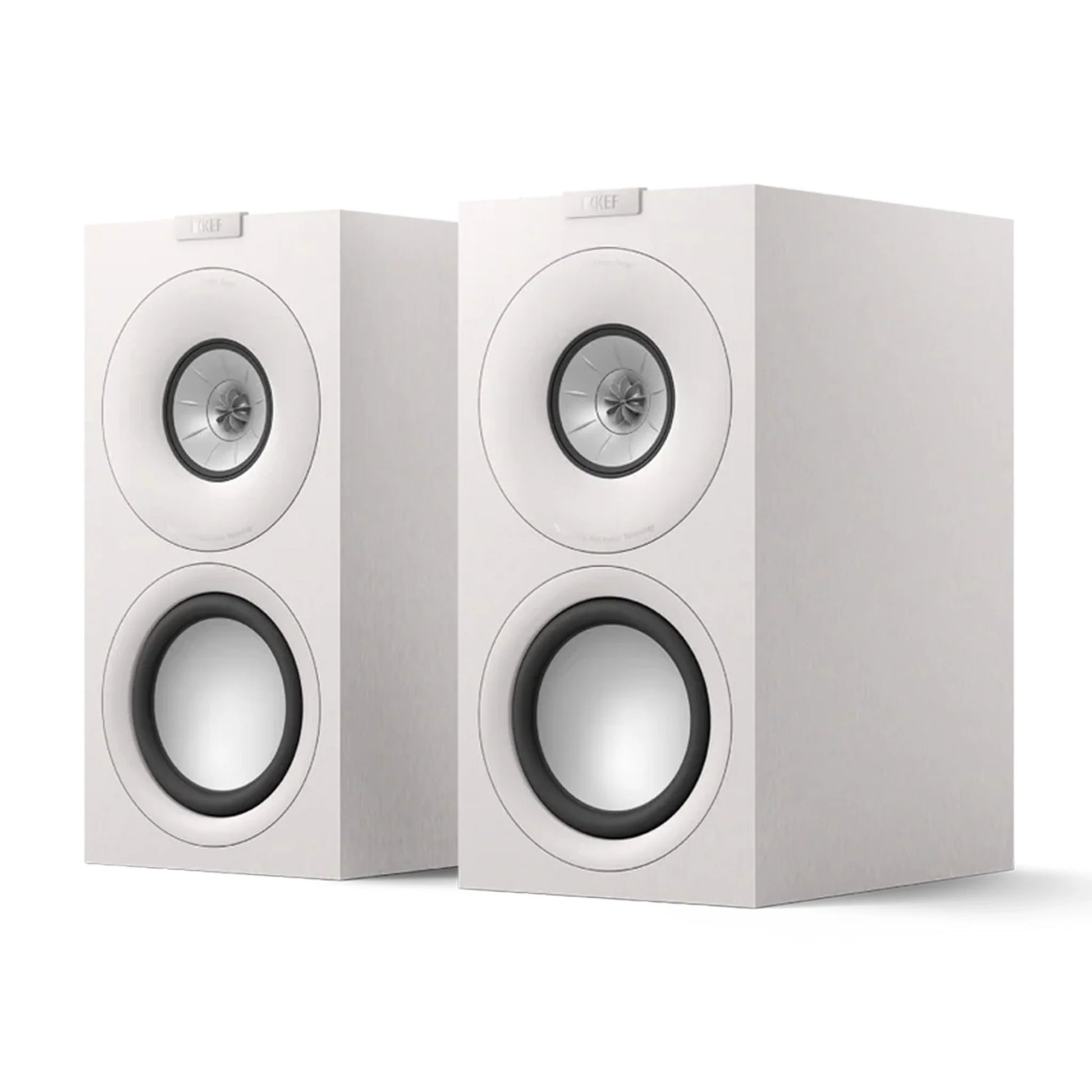 Pair of white speakers, KEF Concerto Meta Floorstanding Speakers 