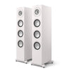 Pair of white floor-standing speakers, KEF Q11 Meta Floorstanding Speakers
