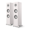 Pair of white floor-standing speakers, KEF Q7 Meta Floorstanding Speakers