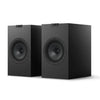 Pair of black speakers, KEF Q3 Meta Bookshelf Speakers