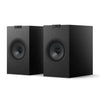 Pair of black KEF speakers, KEF Q1 Meta Bookshelf Speakers