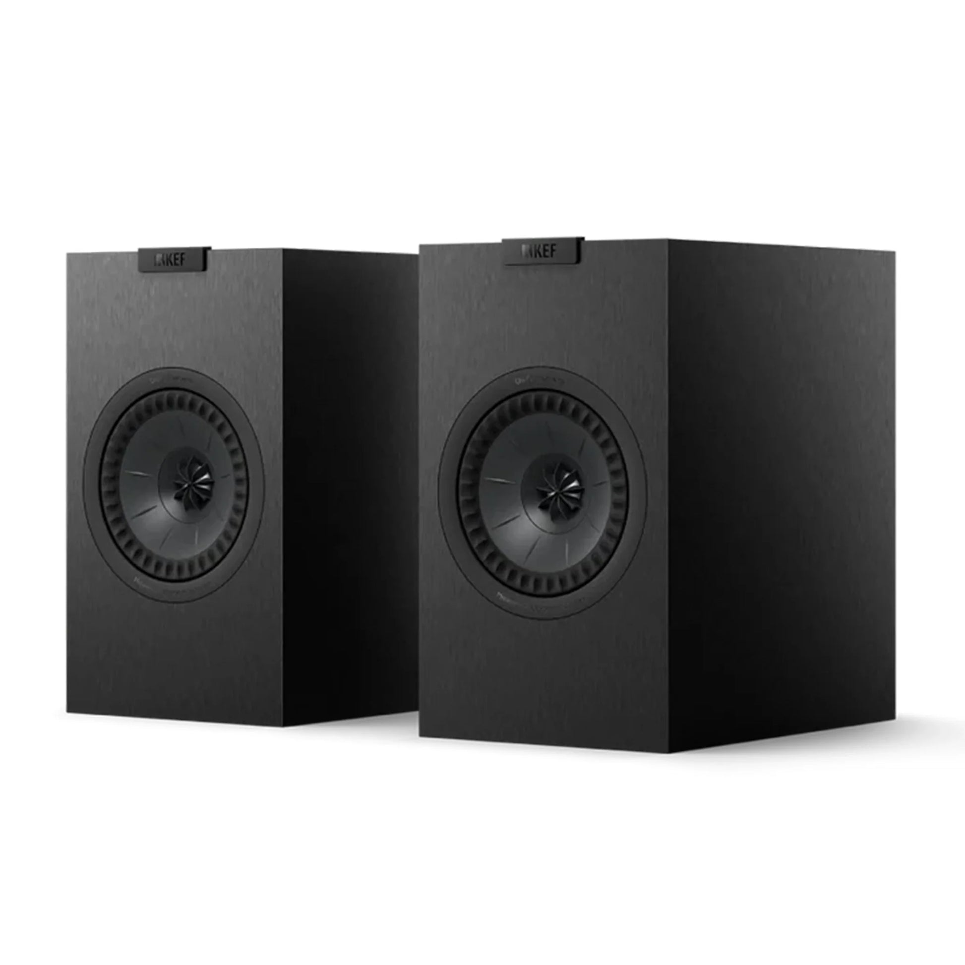 Pair of black KEF speakers, KEF Q1 Meta Bookshelf Speakers